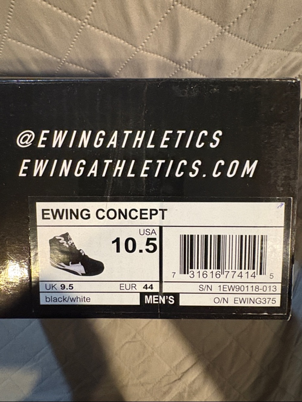 Ewing Concept Men's Black/White Sneakers -